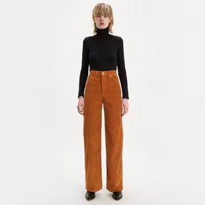 Orange Levi's Rib Cage Wide Leg Corduroy Pants Size 27